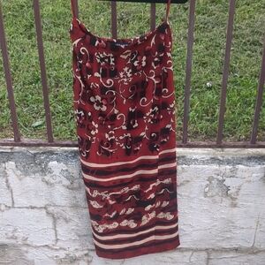 Spenser Jeremy Red Smocked Maxi Skirt